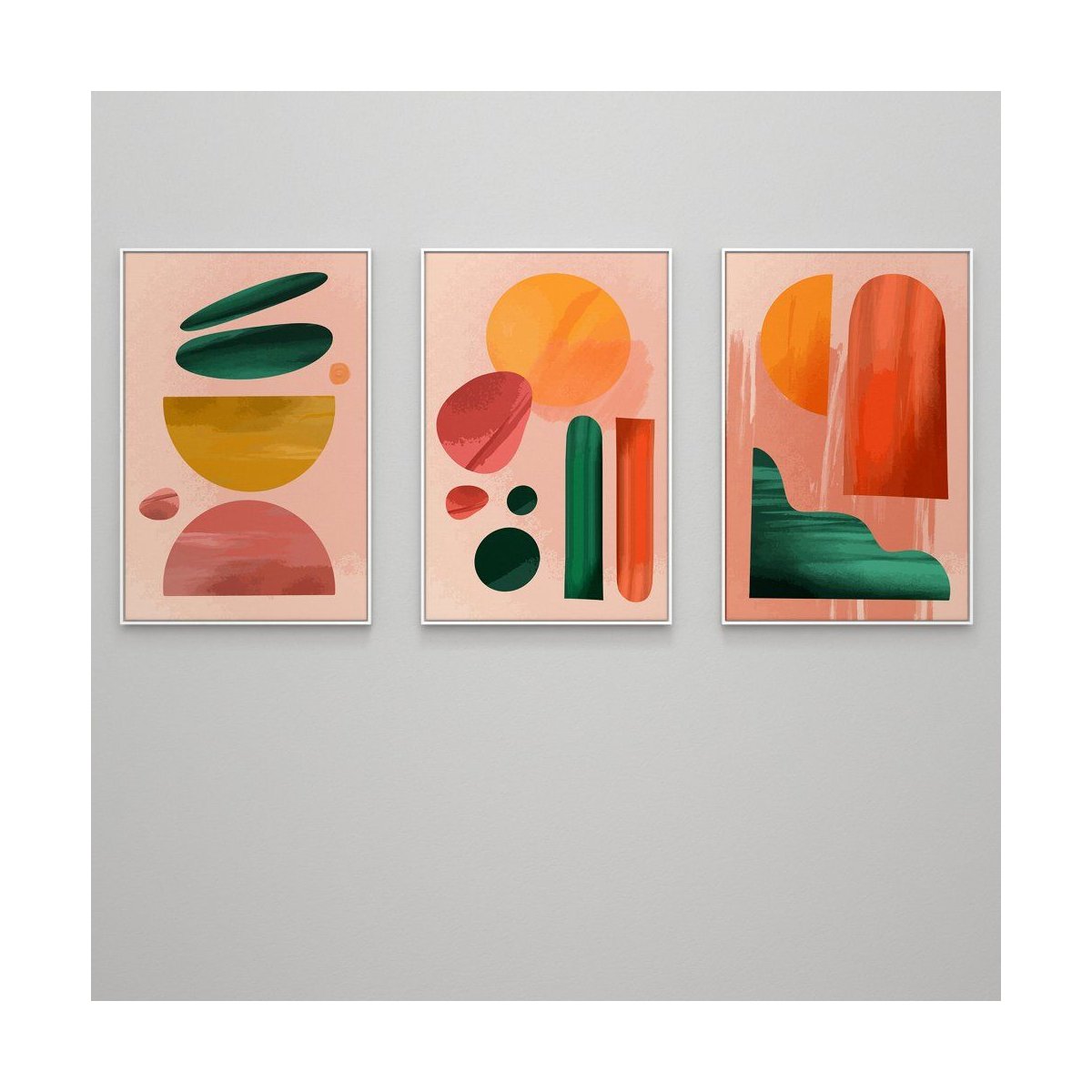 Kit 3 Quadros Abstratos Colorido