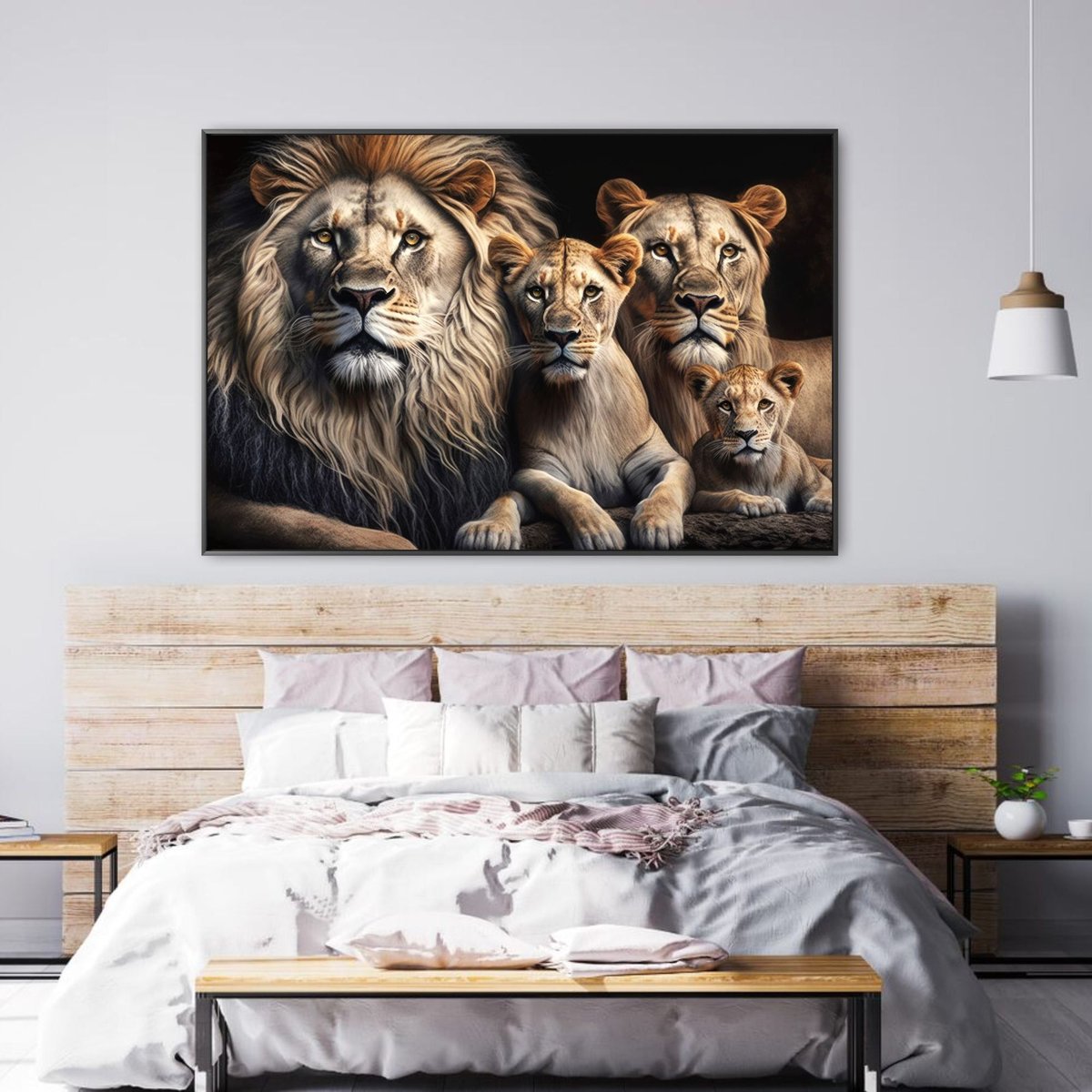 Quadro Decorativo Família Leão (2 Filhotes). Garanta o Seu!