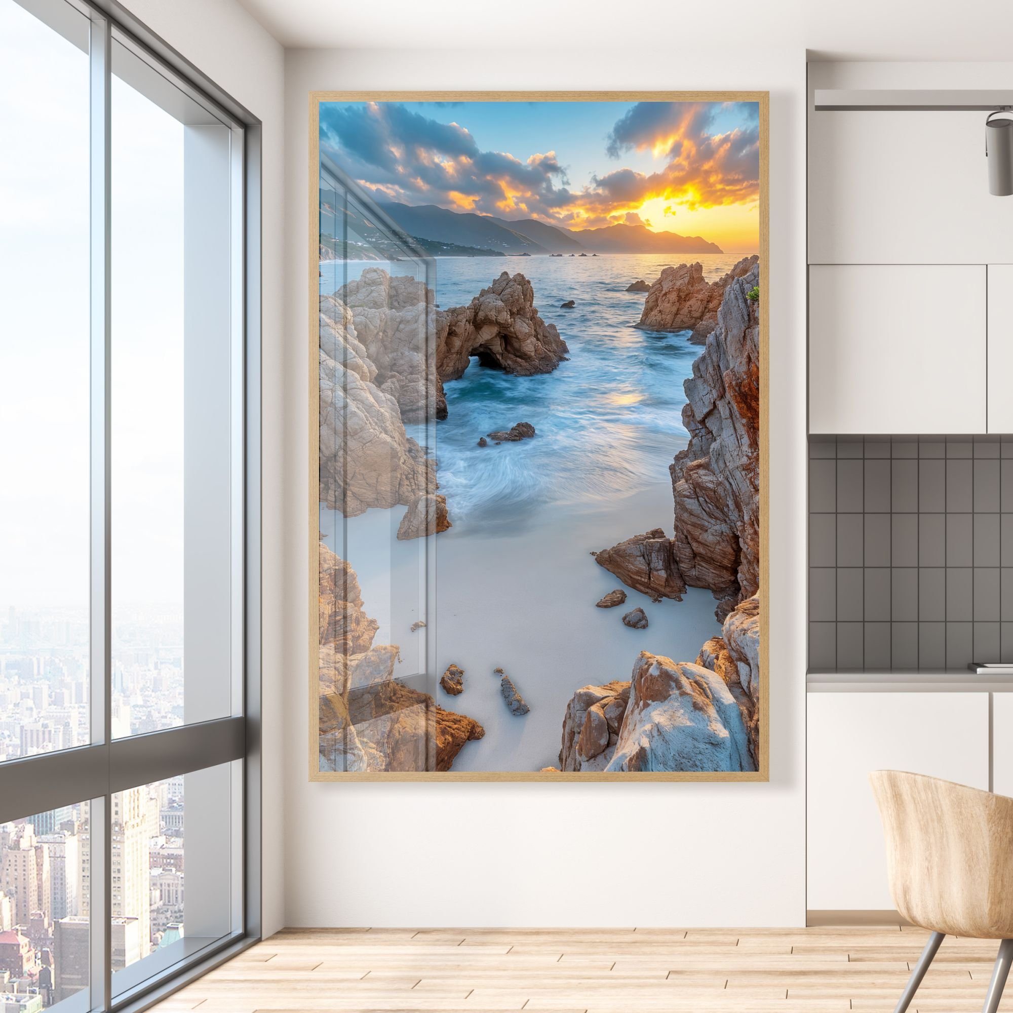 Quadro Vertical Mar entre Pedras | Decore com Estilo HOJE